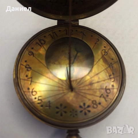 Компас от масивен бронз с гравюра на Марко Поло – уникален подарък и декоративен акцент, снимка 3 - Подаръци за мъже - 43258613