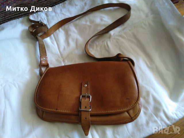 Женска чанта естествена кожа за през рамо 240х145х40мм
