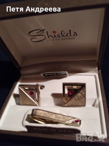 Комплект копчета за ръкавели и  щипка за вратовръзка Shields , снимка 2 - Бижутерийни комплекти - 24942741