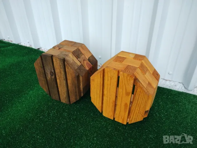 дървени кашпи за цветя саксии осмоъгълни щайги , снимка 3 - Декорация за дома - 48240219