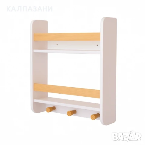 Детска Етажерка, Стенна с Рафтове и Закачалки, Бяла, За Детска Стая TF6931, снимка 3 - Мебели за детската стая - 47717185