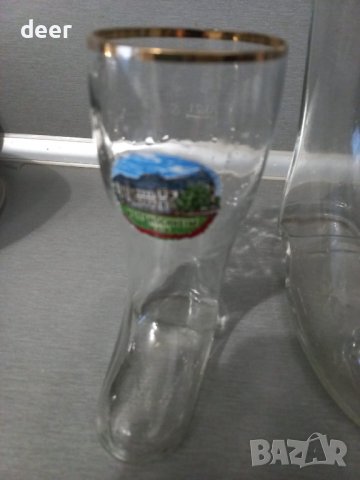  Голяма  уникална(2л.) и малка (200мл.)немски халби -ботуши за бира, снимка 4 - Чаши - 39394422