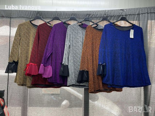Празнични Макси блузи с ламе, снимка 3 - Блузи с дълъг ръкав и пуловери - 43326729