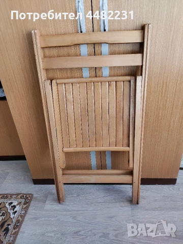 Продавам 6 броя сгъваеми дървени столове изработени в гр.Банско вис.44см.шир.45см.дълб.44см., снимка 9 - Столове - 53040538