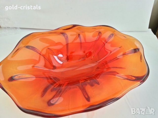  кристална  купа фруктиера цветно стъкло , снимка 8 - Антикварни и старинни предмети - 26820620