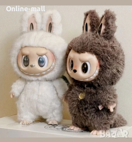 Голямо Лабубу Zimomo Original 38см, Labubu Zimomo The Monsters Кафяво или Бяло , снимка 4 - Плюшени играчки - 51126451