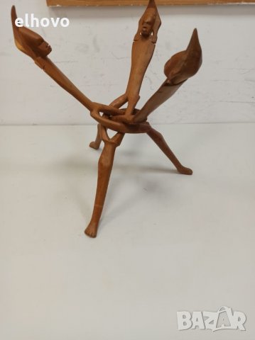 Старинна дървена стойка, триножник, снимка 2 - Антикварни и старинни предмети - 32826530