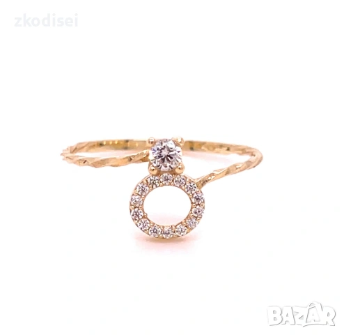 Златен дамски пръстен 1,05гр. размер:56 14кр. проба:585 модел:36440-6