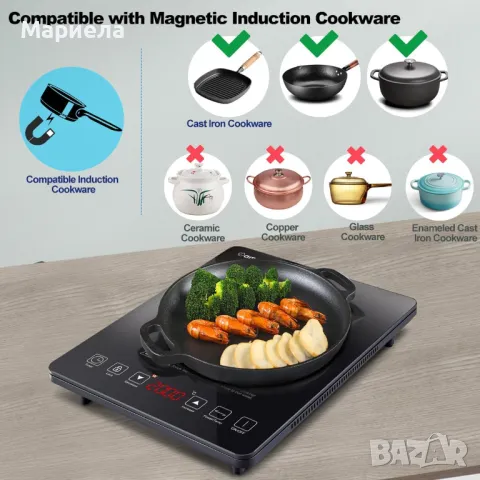 Чисто нов индукционен котлон AMZCHEF induction Hob with Slim Design, 20 Power Levels, 20 Temperature, снимка 6 - Котлони - 49162710