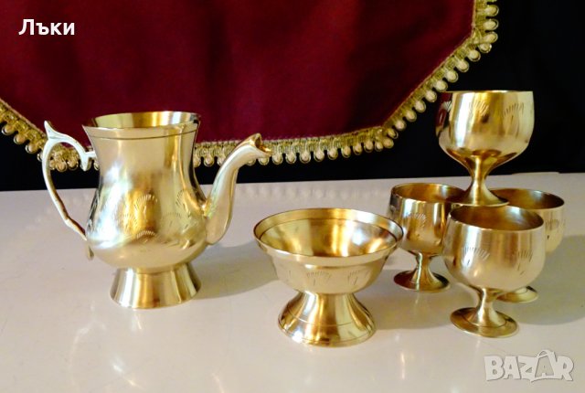 Бронзова каничка,латиера,гравирана. , снимка 7 - Антикварни и старинни предмети - 33517059