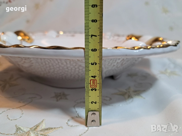 Порцеланова купа фруктиера с позлата М1, снимка 8 - Аксесоари за кухня - 52983433