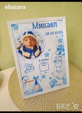 Постер-Бебешки визитки със снимка по избор♥️♥️♥️