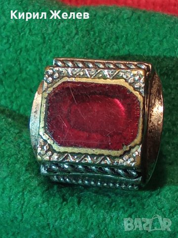 СТАРИНЕН БРОНЗОВ ОРНАМЕНТИРАН ПРЪСТЕН с ЧЕРВЕН КАТАЛИН МАЙСТОРСКА РЪЧНА ИЗРАБОТКА 16738, снимка 15 - Антикварни и старинни предмети - 36393672