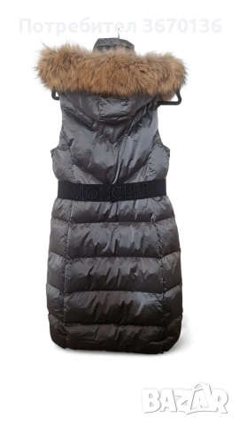 Moncler дълъг елек с качулка, снимка 4 - Елеци - 52949454
