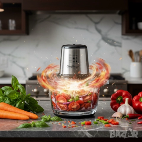 Висококачествен чопър Cheffinger CF-FP500 – за секунди нарязва, смесва и пести време в кухнята, снимка 6 - Друга електроника - 51975740