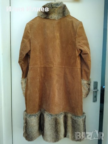 Ново дамско палто от естествена кожа и пух, размер XL, снимка 6 - Палта, манта - 38352672