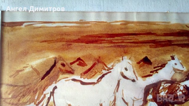 Мони Аладжемов картина акварел , снимка 6 - Картини - 38484675