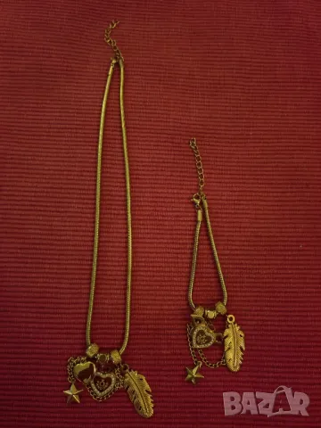 Позлатен комплект колие, гердан, огърлица с гривна Pandora. , снимка 10 - Гривни - 49435887