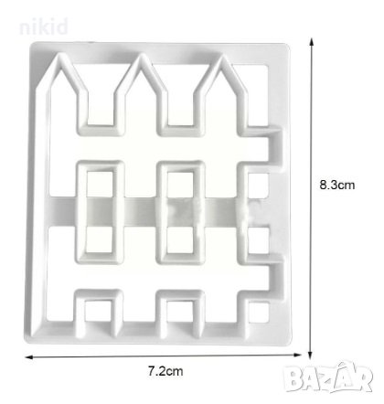 Ограда пластмасов резец за тесто бисквитки фондан украса декорация торта, снимка 3 - Форми - 18787349