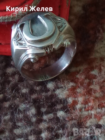 Сребърен пръстен с символ ОМЕГА орнаментиран майсторска ръчна изработка 37540, снимка 15 - Пръстени - 52913104