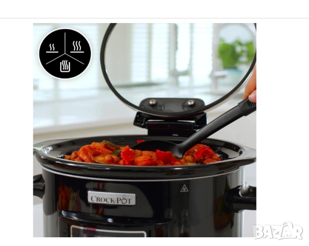 цифров уред за бавно готвене Crock-Pot с капак на панти, модел CSC052X, снимка 6 - Уреди за готвене на пара - 53356166