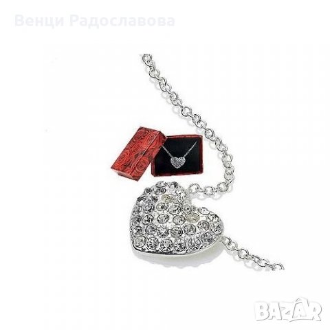 Колие-сърце с подаръчна кутийка, ново!, снимка 2 - Колиета, медальони, синджири - 20679952