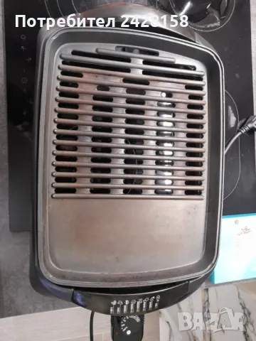 Продавам Електрически грил Rohnson R250, 2000W, 3 стъпки, Dual Zone, Стъклен капак, Черен, снимка 2 - Скари - 48774326