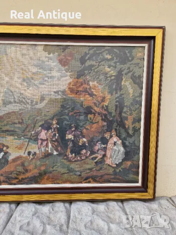 Страхотен голям антикварен колекционерски холандски гоблен , снимка 2 - Антикварни и старинни предмети - 47263099