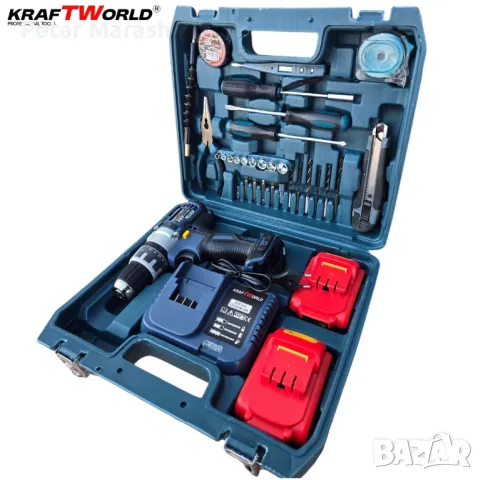 Комплект Ударен Винтоверт KraftWorld – с Всички Необходими Инструменти!, снимка 2 - Винтоверти - 50414471