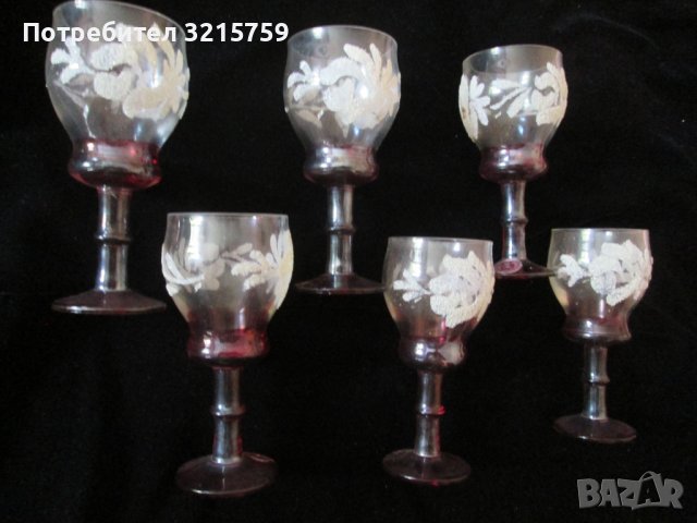 Красив Кристален сервиз ,цветно стъкло,ръчно рисуван