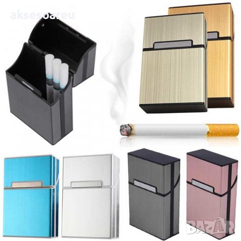 Нова метална кутия табакера с магнитен капак за 80 мм стандартни цигари модна за подарък стилна и кр, снимка 16 - Табакери - 39430966