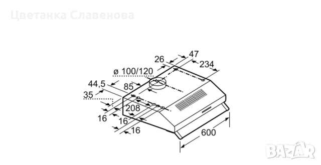 Siemens iQ100 абсорбатор за под шкафове 60 см, неръждаема стомана, снимка 4 - Абсорбатори - 52190598