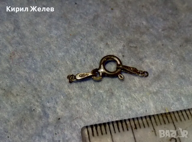 СТАРА СРЕБЪРНА ЗАКОПЧАЛКА СРЕБРО 925 ITALY с БЯЛА ПОЗЛАТА КАРАБИНКА За ГРИВНА КОЛИЕ ВЕРИЖКА 49932, снимка 5 - Други - 49525096