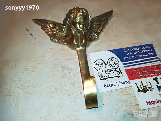 златен ангел-внос швеция-мед/месинг 0606211720, снимка 3 - Антикварни и старинни предмети - 33123426