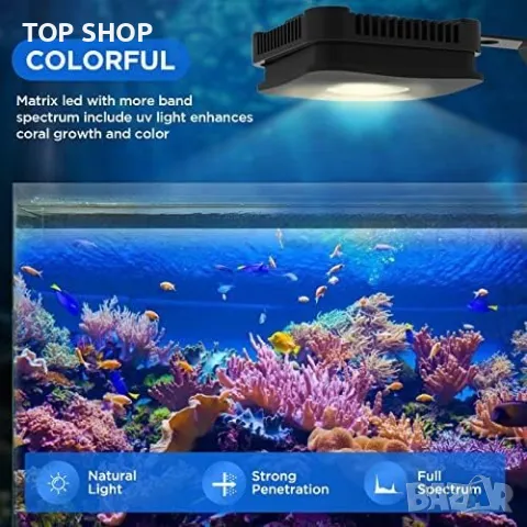 Нова 25W LED светлина за аквариум RF дистанционно затъмняване, снимка 6 - Аквариуми - 49217216