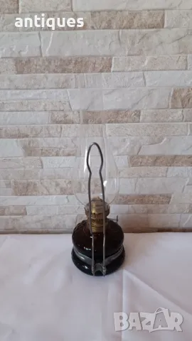Стара газена лампа - българско производство от соц-а - кафява основа, снимка 6 - Антикварни и старинни предмети - 48613536