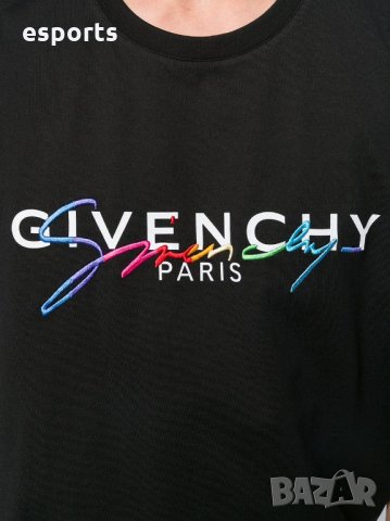 Мъжка тениска Givenchy Paris Embroidery Black XL, снимка 5 - Тениски - 26517550