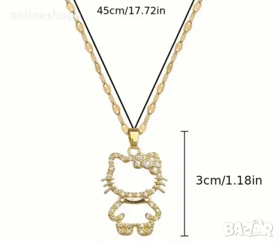 Колие Hello Kitty + Кутия и торбичка , снимка 2 - Колиета, медальони, синджири - 49193895