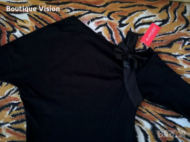 Ново! Черна блуза с панделка, снимка 2 - Блузи с дълъг ръкав и пуловери - 37996671