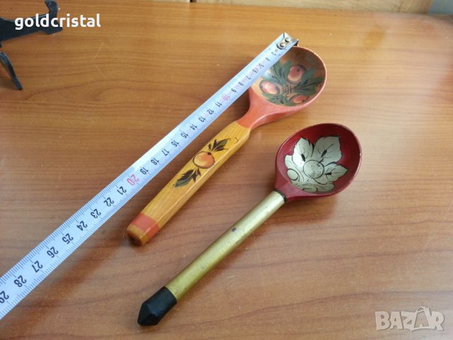 Руски дървени лъжици хохлома , снимка 5 - Антикварни и старинни предмети - 37953886