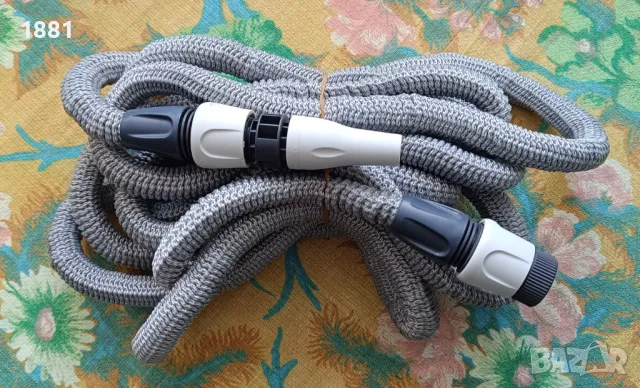 Комплект разтегателен маркуч от 5 до 15 метра с конектори и струйник. Нов.