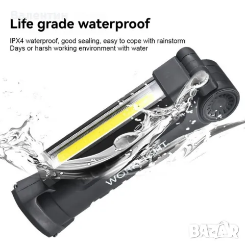 Работна LED лампа магнитна, снимка 4 - Прожектори - 49328960