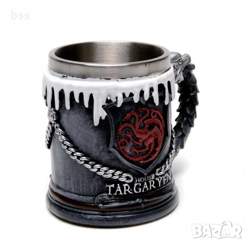 Код 91097 Стилна чаша от полирезин с релефни декорации от филма Игри на тронове - Game of Thrones, снимка 3 - Чаши - 32323706
