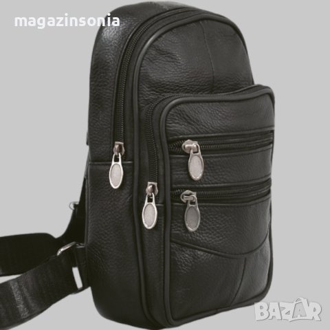 Кожена мъжка чантичка за през гърди/рамо, снимка 1 - Чанти - 38166320