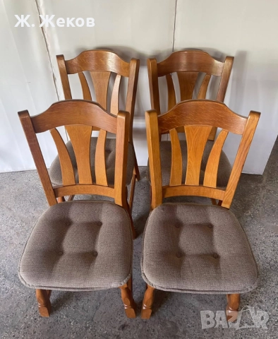 Четири дъбови стола, снимка 3 - Столове - 52932864