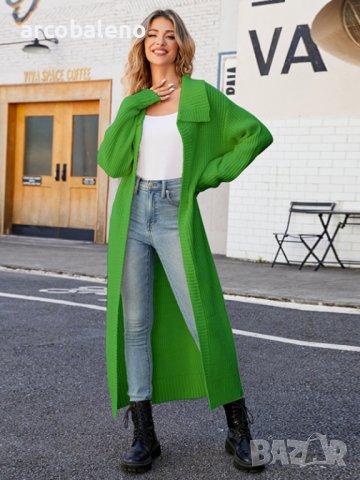 Нов стил дамска дълга плетена жилетка с ревери, 4цвята - 024, снимка 14 - Жилетки - 41975797