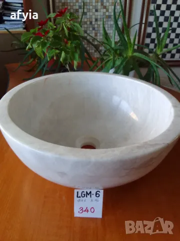 Мивка купа светлосив мрамор, снимка 1