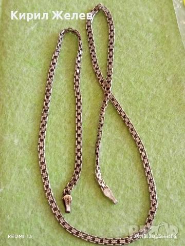 Сребърен ланец с плетка Лисича опашка елегантен стилен дизайн 24234, снимка 2 - Колиета, медальони, синджири - 52926310