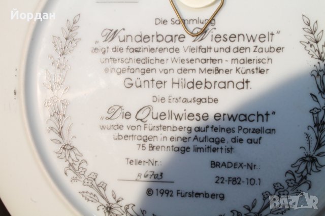 Немска ръчно рисувана чиния, снимка 9 - Антикварни и старинни предмети - 43895792
