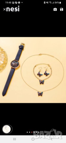 Дамски часовник, колие, обеци и гривна, снимка 3 - Гривни - 43414977